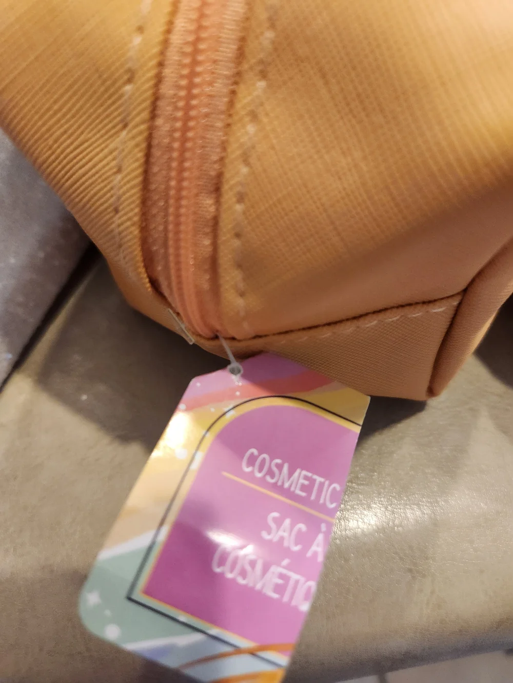 Coach Plaid Zip Pouch in Coral, Yellow and White - Picture 10 of 14